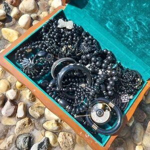 Vintage Black Beaded Necklace Collection
